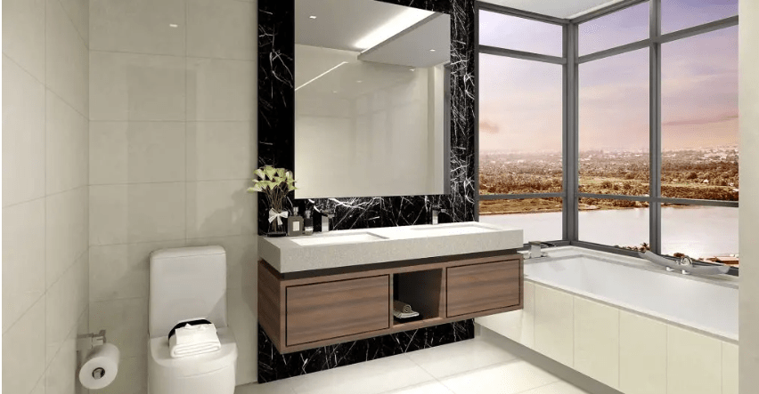 Tủ lavabo–vanity hiện đại tại The Nassim do Casta thi công