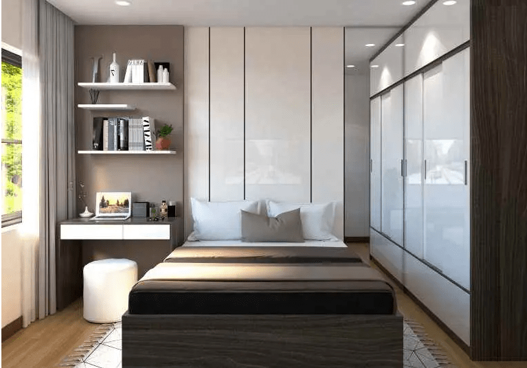 Tủ quần áo âm tường hiện đại tại Bcons Suối Tiên do Casta thi công