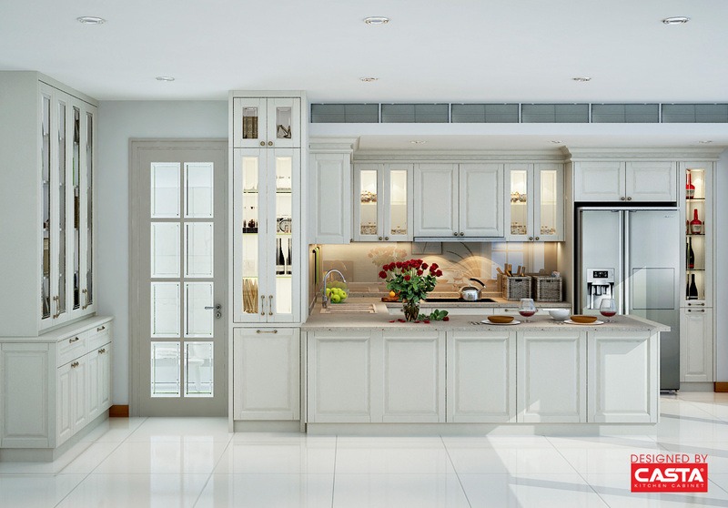 Thiết kế tủ bếp full trần tại Casta