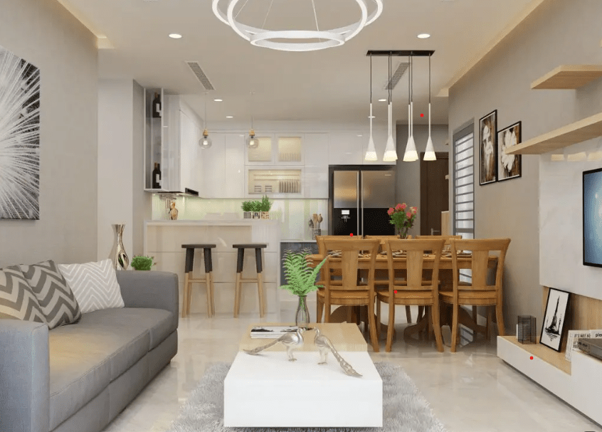 Tủ bếp kịch trần tại Landmark 81, TP.HCM, thể hiện thiết kế full trần liền mạch với trần cao