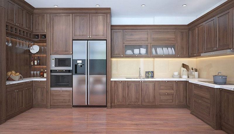Cận cảnh gỗ sồi tự nhiên dùng cho tủ bếp – vân gỗ nổi bật và màu sắc ấm áp