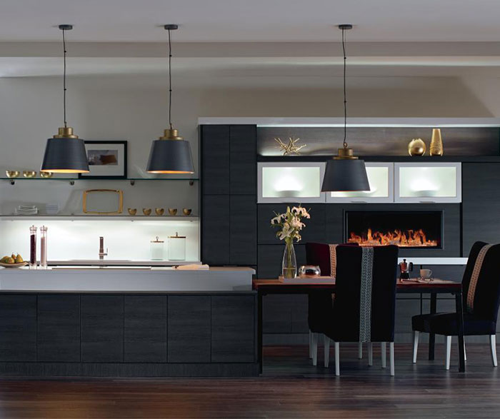 Laminate vân carbon đen – dành cho bếp kiểu công nghiệp (industrial)