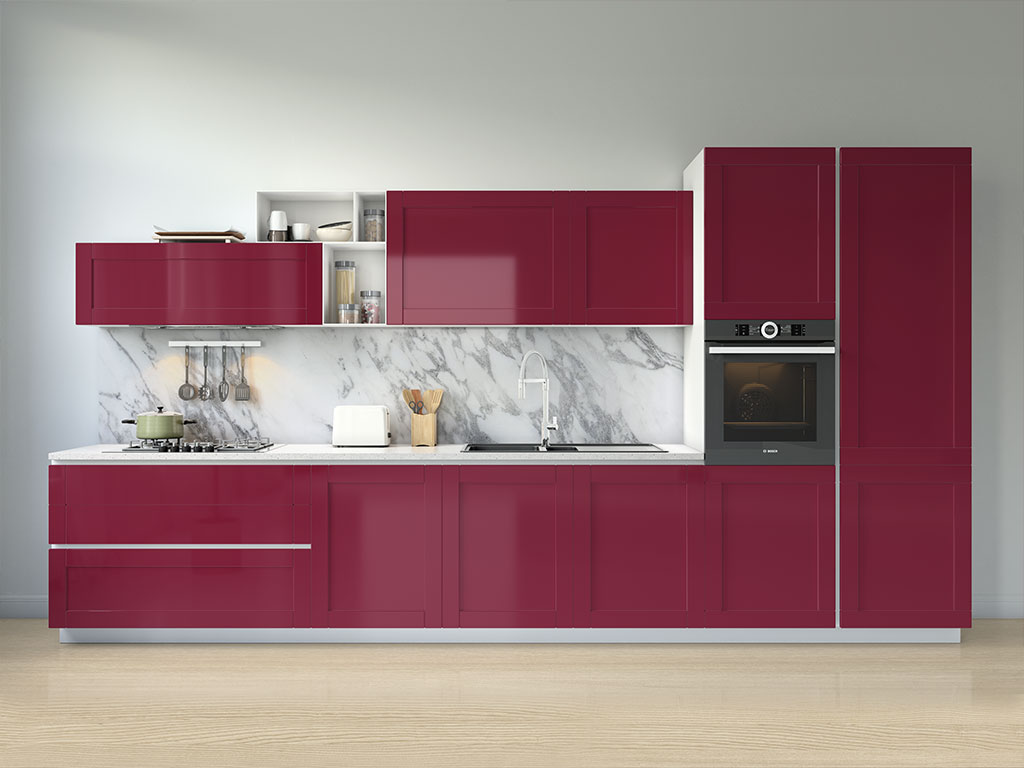 Acrylic đỏ đô bóng gương, dành cho gia chủ thích màu nổi bật, hiện đại