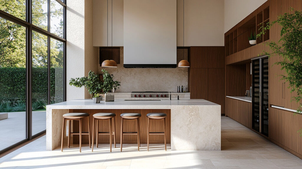 Tủ bếp chữ L đơn giản cho biệt thự 120m²