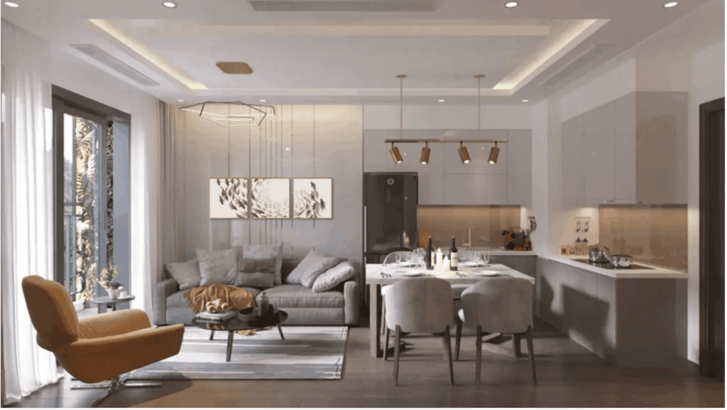 Case study tủ bếp acrylic chữ L do Casta thiết kế và sản xuất tại Masterise Waterfront Hà Nội