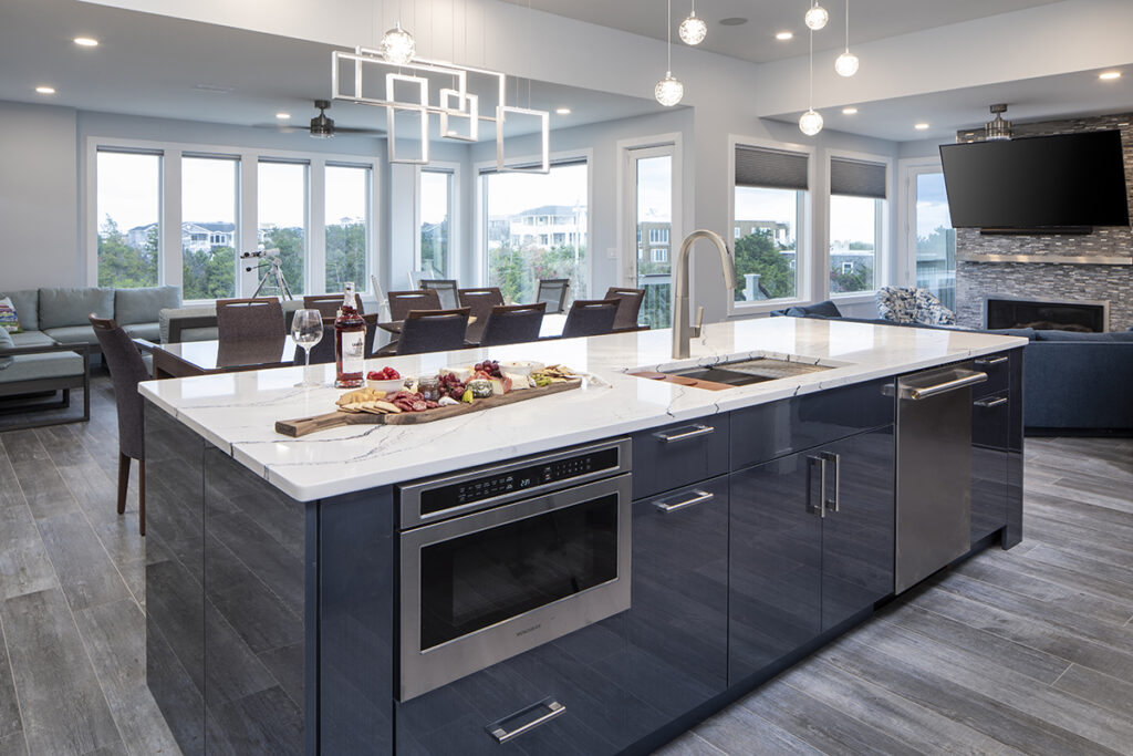 Tủ bếp Acrylic bóng gương với thiết kế hiện đại