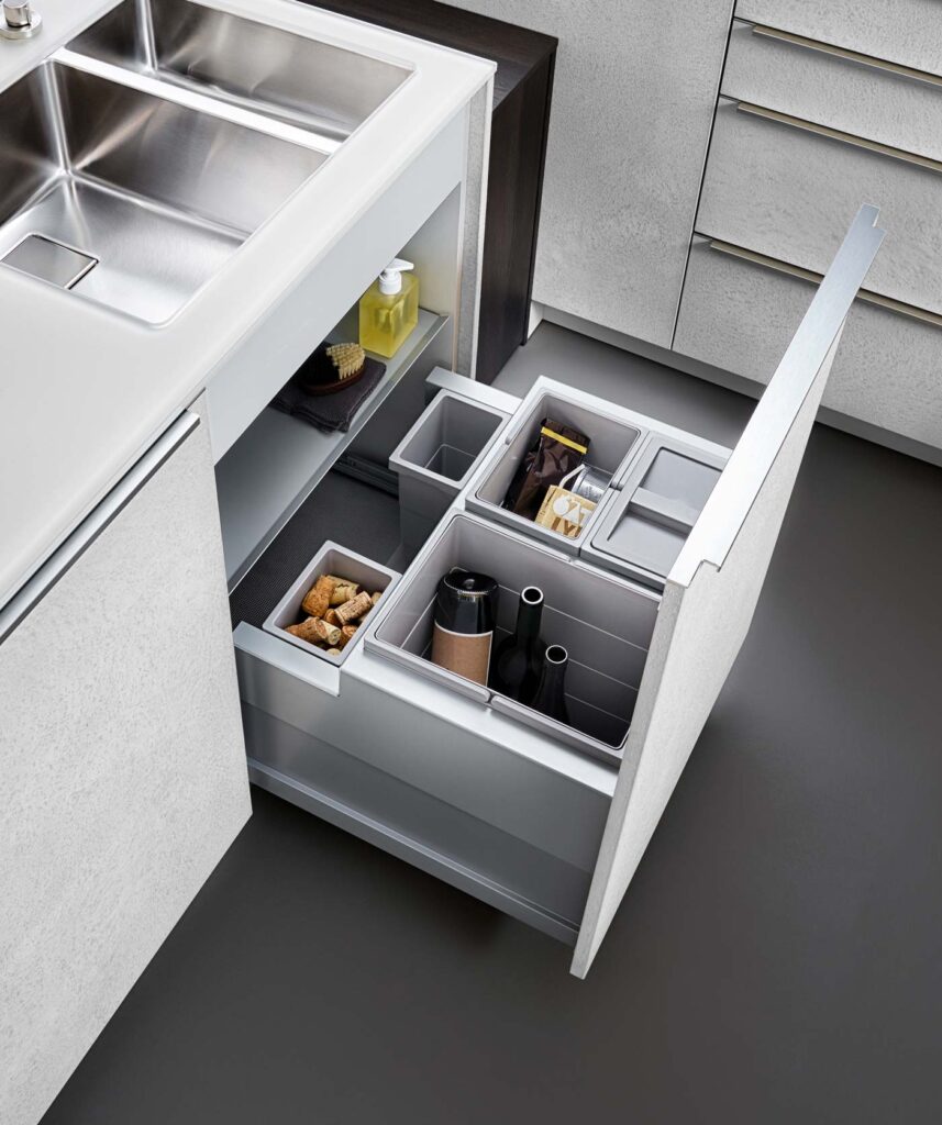 Phụ kiện thông minh tối ưu công năng tủ bếp hiện đại đẹp