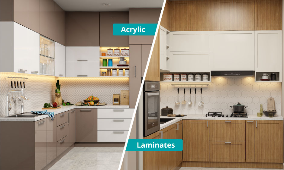 Hệ bề mặt Acrylic – Laminate trong tủ bếp phong cách hiện đại