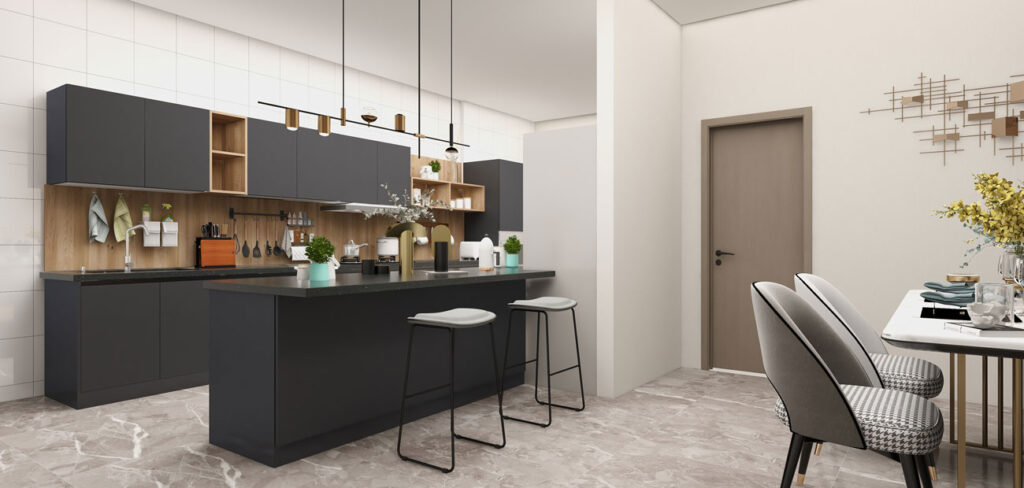 Hệ tủ bếp cao cấp trong dự án căn hộ
